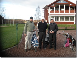 Tommy Westin, Mats Åhlberg och Bertil Hedlun klara för en runda